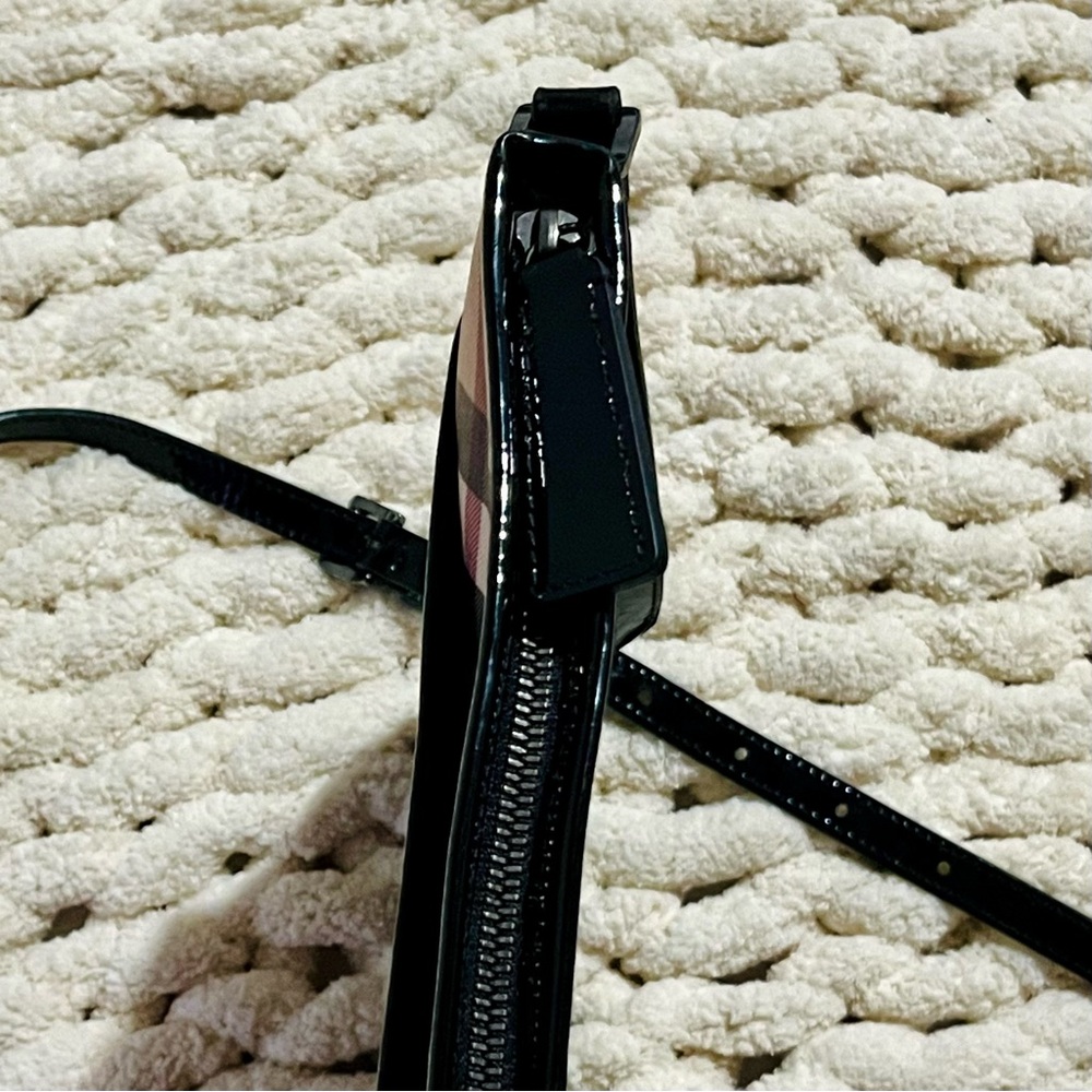 BURBERRY Dryden Supernova Check Coated Patent Leather Shoulder Crossbody Bag - Picture 4 of 15